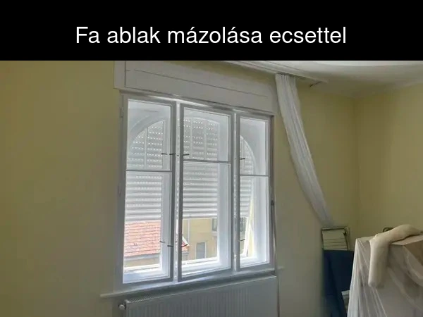 Fa ablak mázolása ecsettel